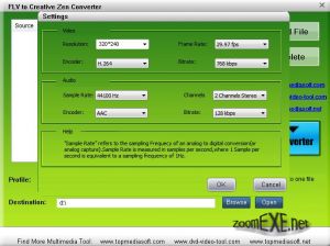Free FLV to Creative Zen Converter